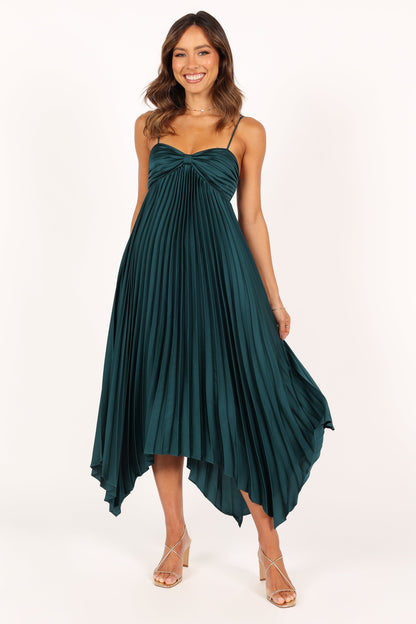 Robe de cocktail midi – Vert émeraude - Valerelle