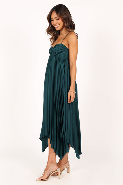 Robe de cocktail midi – Vert émeraude - vue 4 - Valerelle