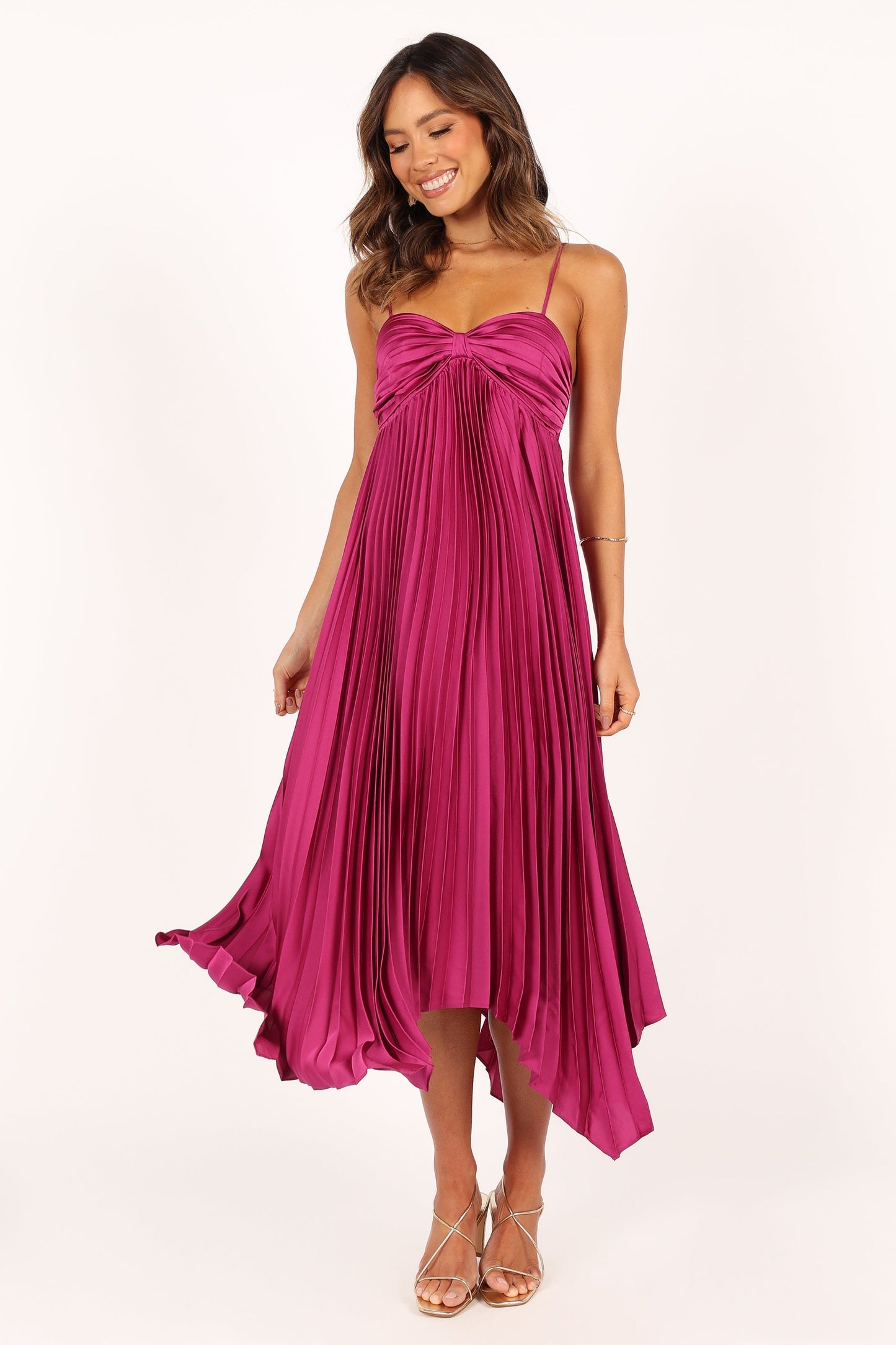 Robe de cocktail midi – Magenta - vue 2 - Valerelle