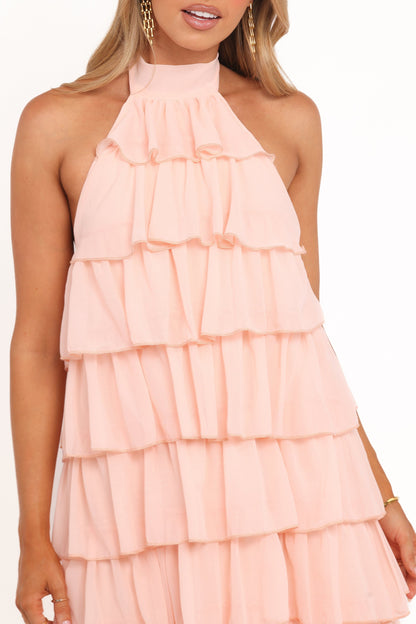 Robe d'invitée de mariage longue – Rose - vue 2 - Valerelle