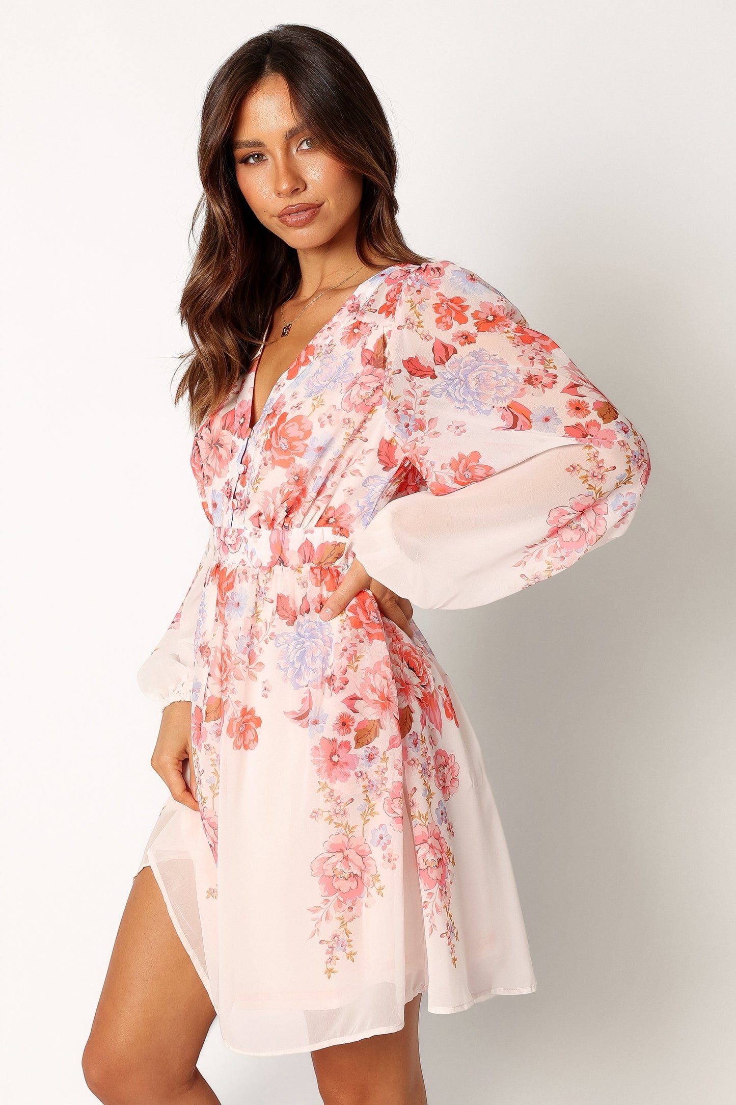 Robe de cocktail courte – Imprimé floral - vue 2 - Valerelle