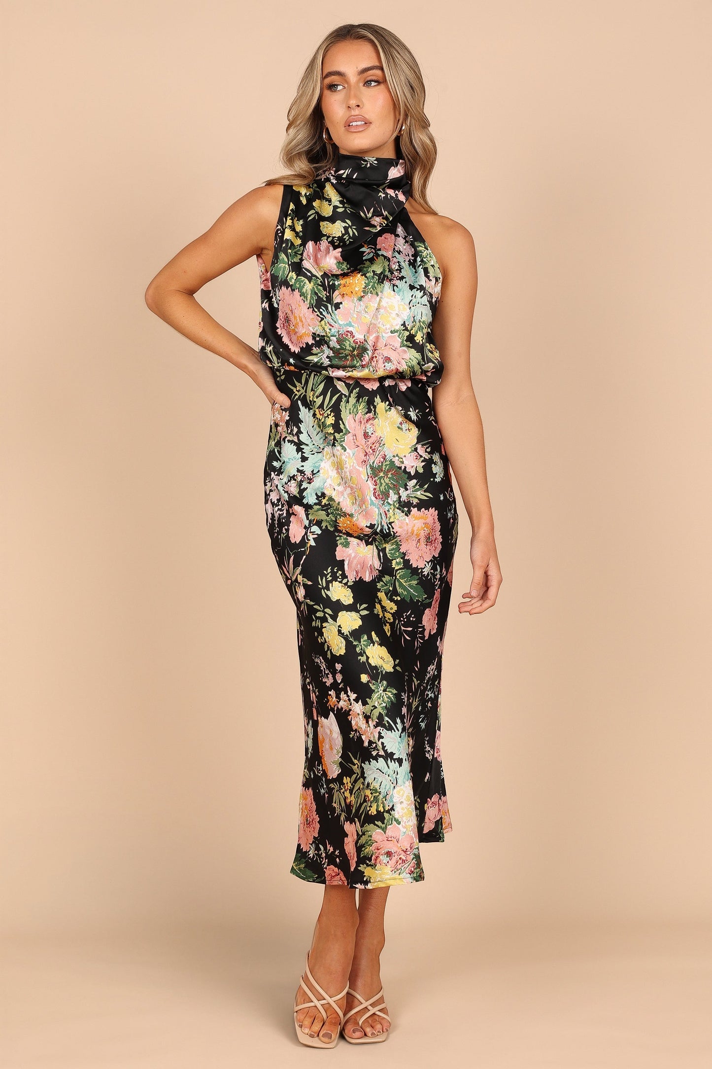 Robe de cocktail midi col licou – Imprimé floral - vue 2 - Valerelle