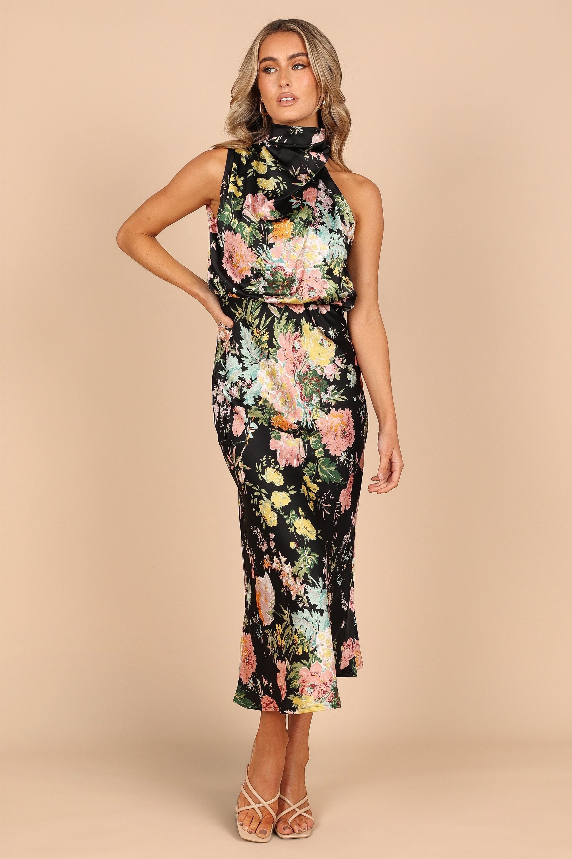 Robe de cocktail midi col licou – Imprimé floral - vue 2 - Valerelle