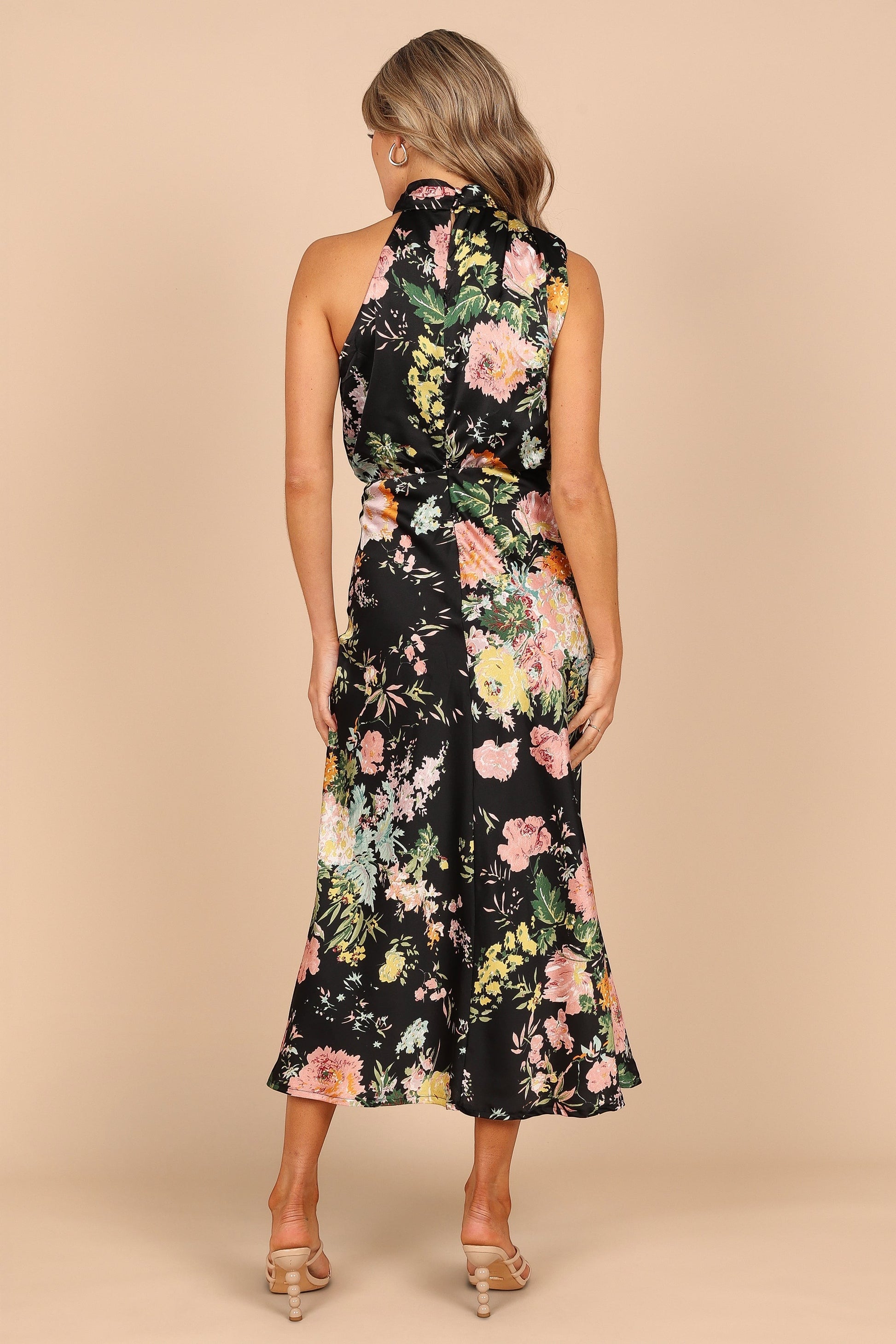 Robe de cocktail midi col licou – Imprimé floral - vue 3 - Valerelle