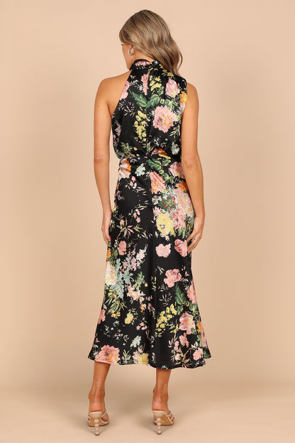Robe de cocktail midi col licou – Imprimé floral - vue 3 - Valerelle