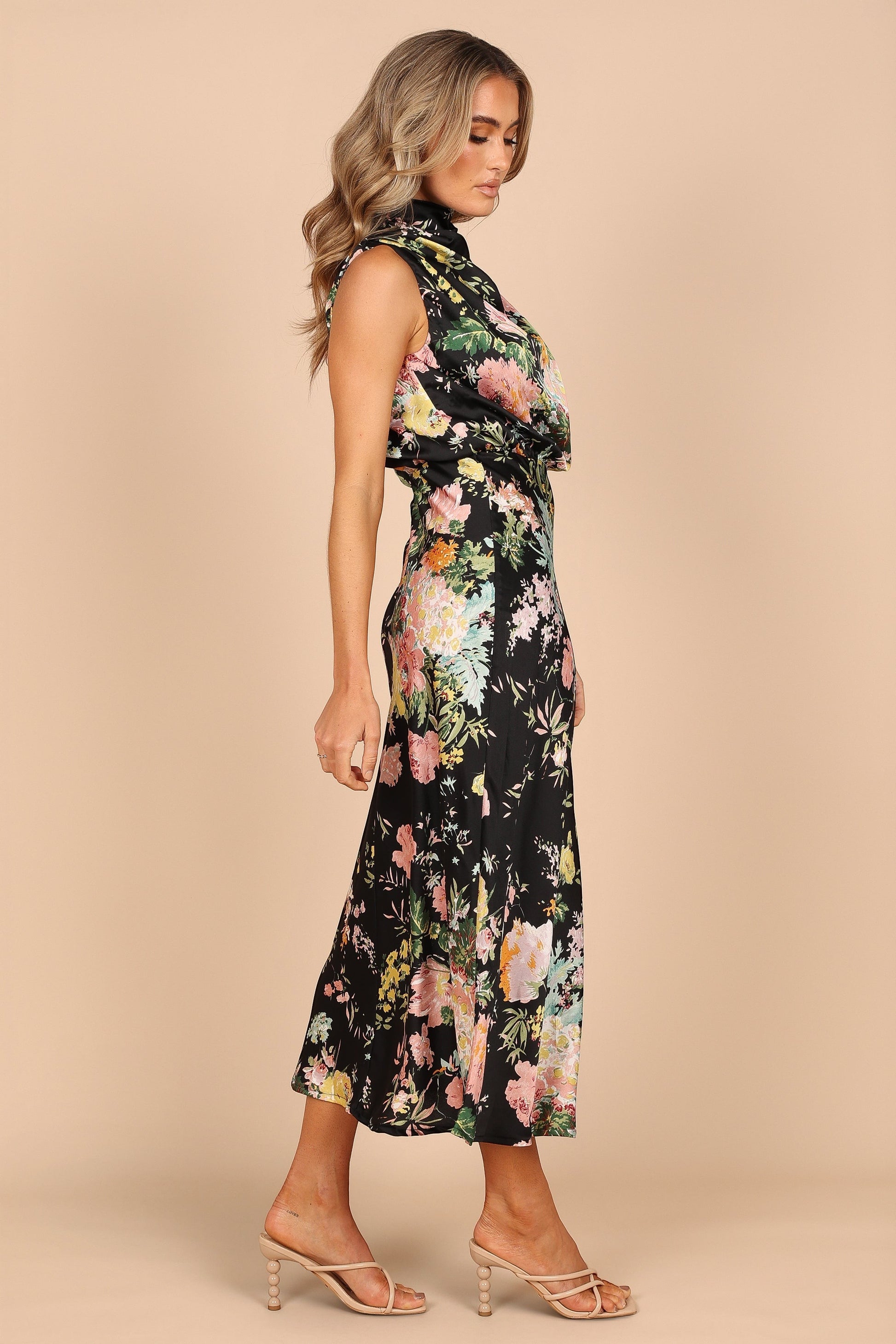 Robe de cocktail midi col licou – Imprimé floral - vue 4 - Valerelle