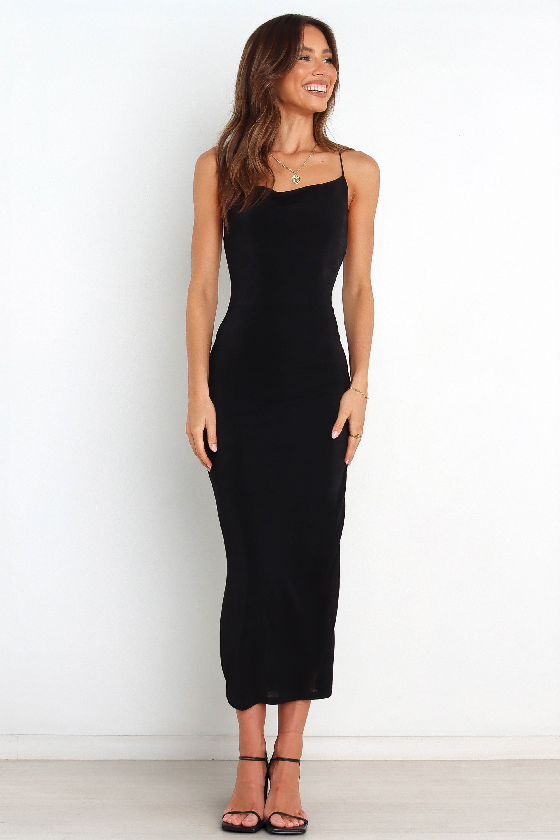 Robe de cocktail midi – Noir - vue 2 - Valerelle