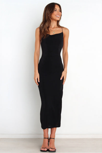 Robe de cocktail midi – Noir - vue 2 - Valerelle
