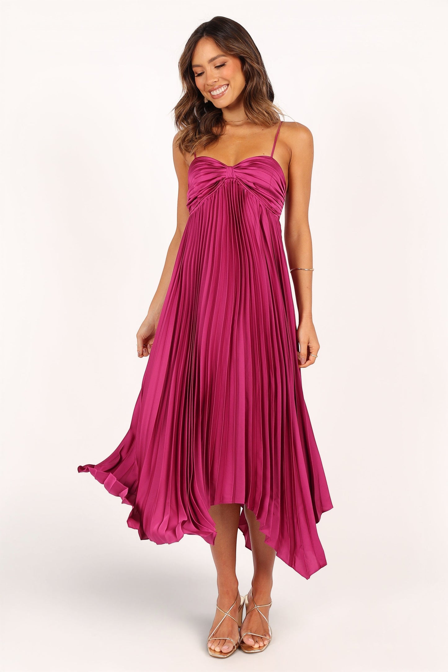 Robe de cocktail midi – Magenta - vue 2 - Valerelle