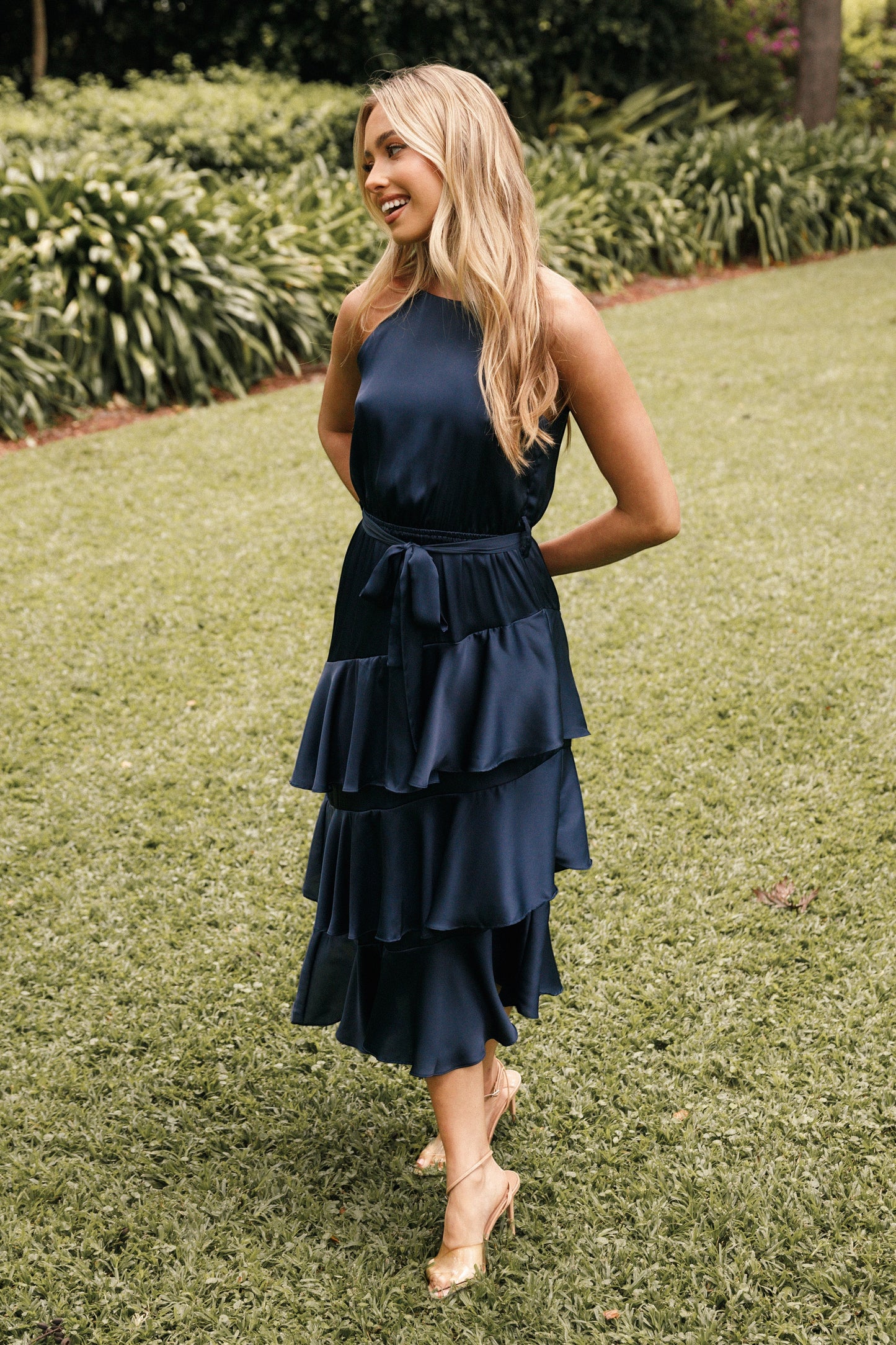 Robe de cocktail midi – Bleu nuit - vue 3 - Valerelle