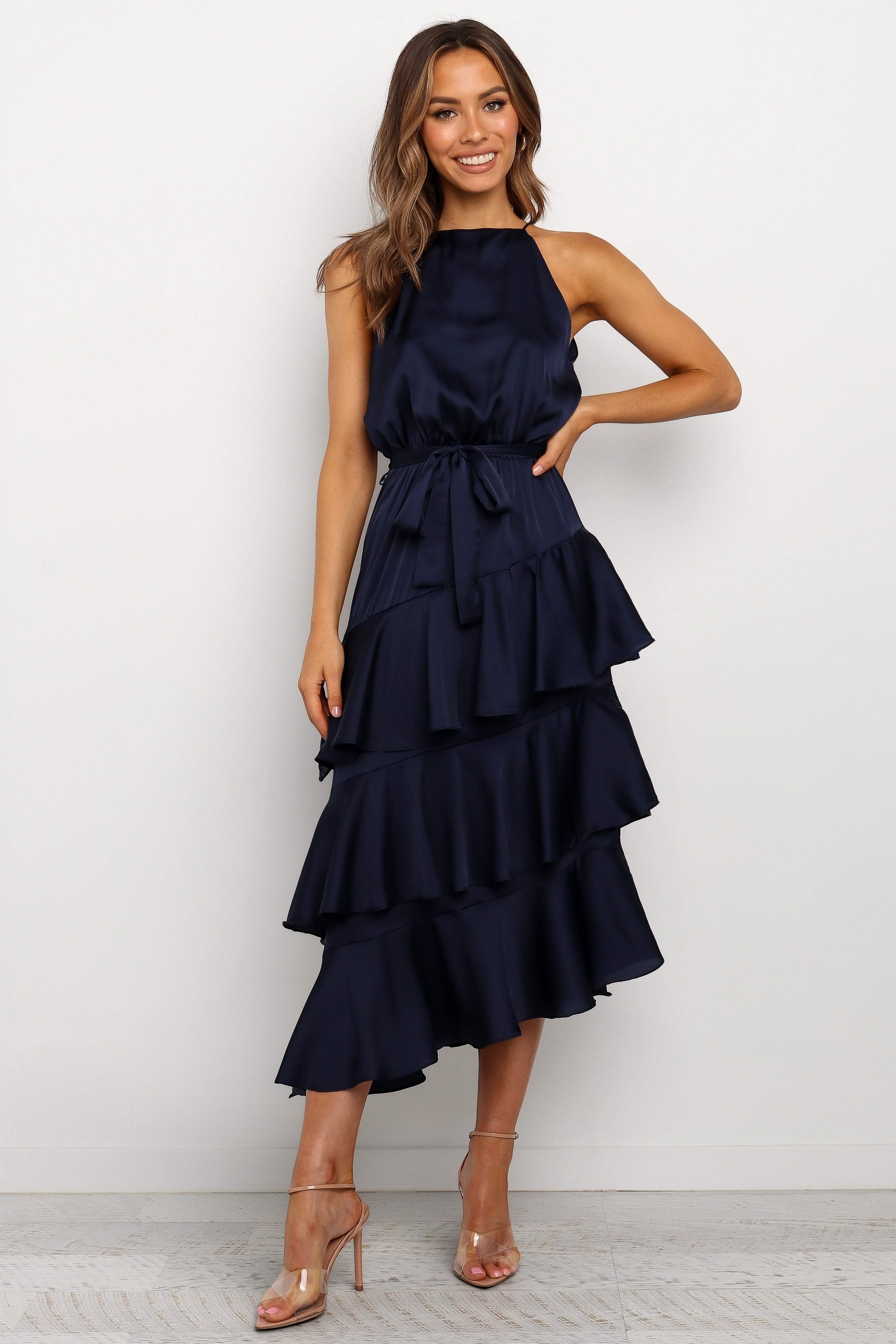 Robe de cocktail midi – Bleu nuit - vue 4 - Valerelle