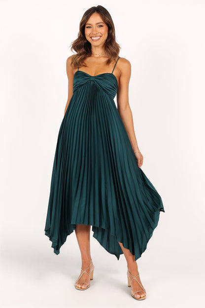 Robe de cocktail midi – Vert émeraude - Valerelle