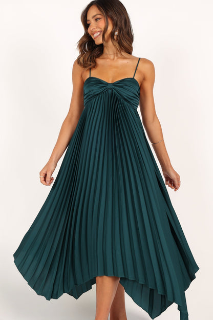 Robe de cocktail midi – Vert émeraude - vue 3 - Valerelle