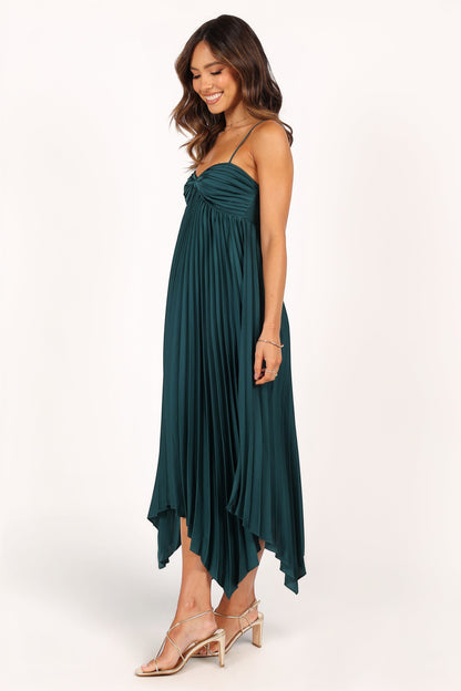 Robe de cocktail midi – Vert émeraude - vue 4 - Valerelle