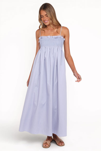 Robe de demoiselle d'honneur longue – Bleu - vue 2 - Valerelle