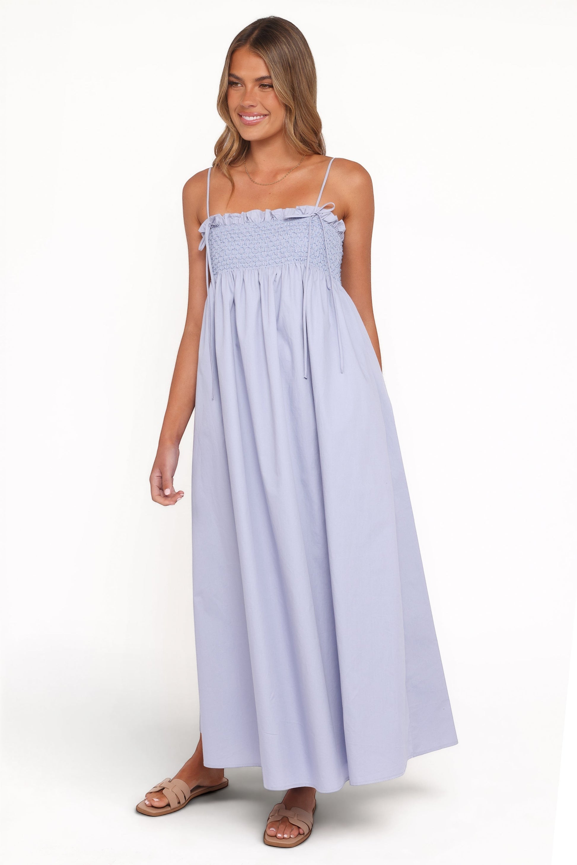 Robe de demoiselle d'honneur longue – Bleu - vue 4 - Valerelle