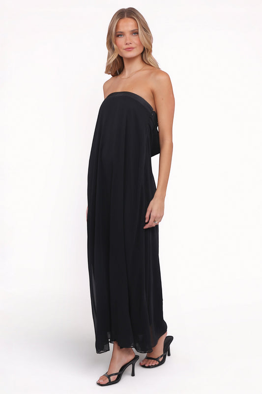 Robe de demoiselle d'honneur longue – Noir - Valerelle