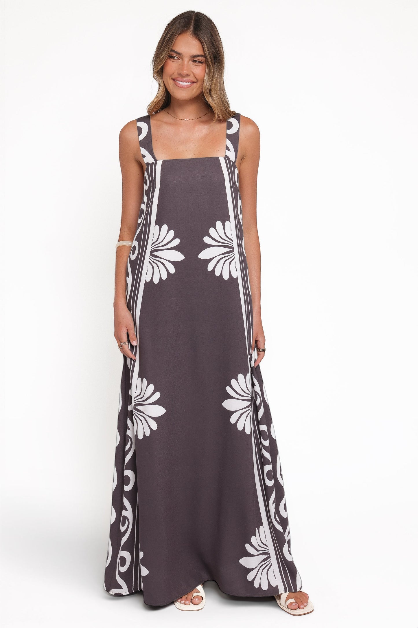 Robe de demoiselle d'honneur longue – Café - vue 2 - Valerelle