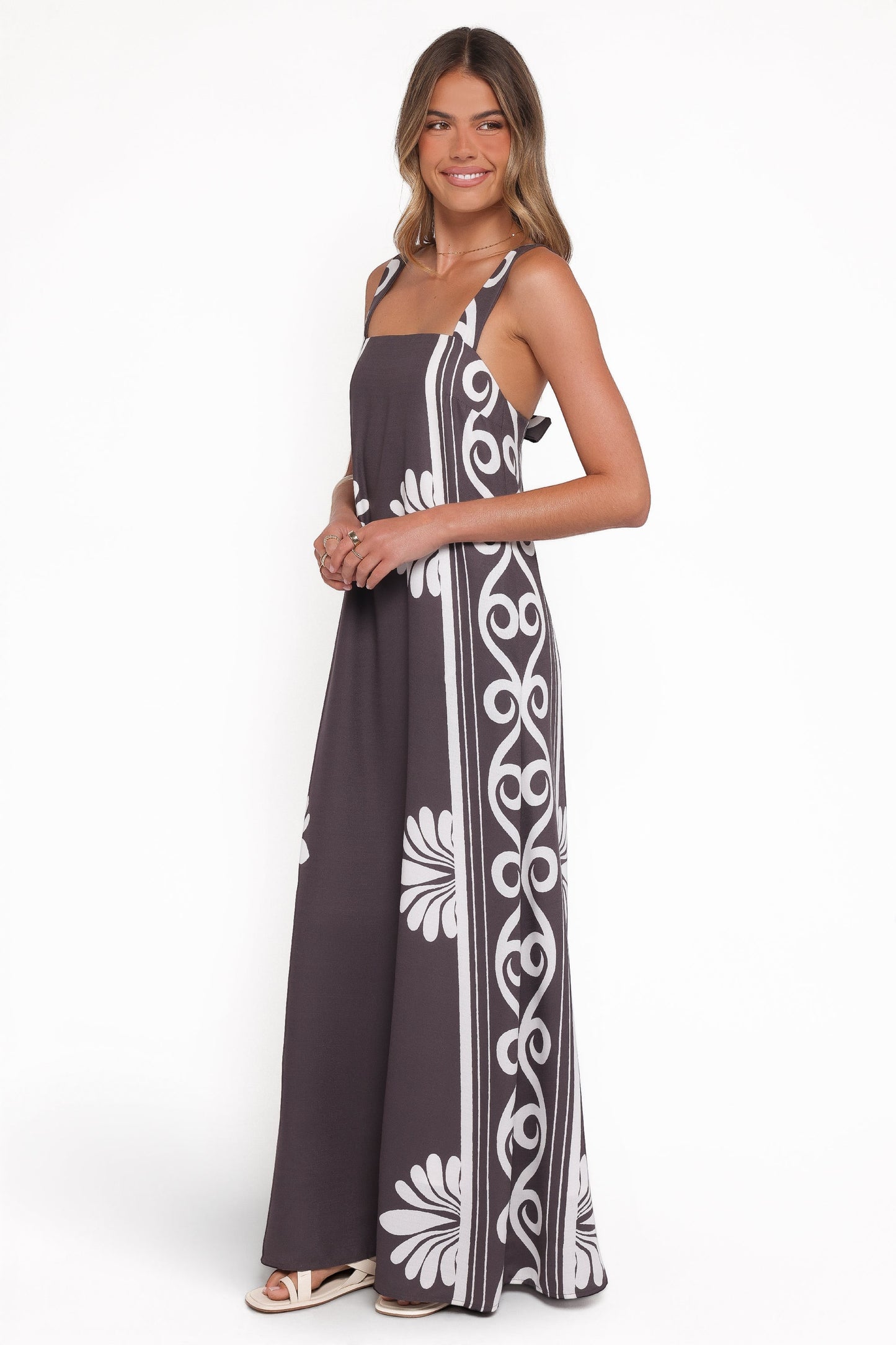 Robe de demoiselle d'honneur longue – Café - vue 4 - Valerelle