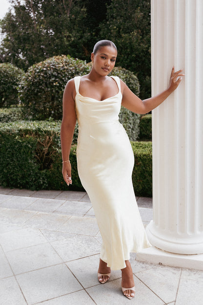 Robe de demoiselle d'honneur longue – Citron - Valerelle