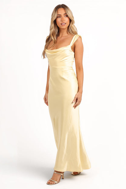 Robe de demoiselle d'honneur longue – Citron - vue 4 - Valerelle
