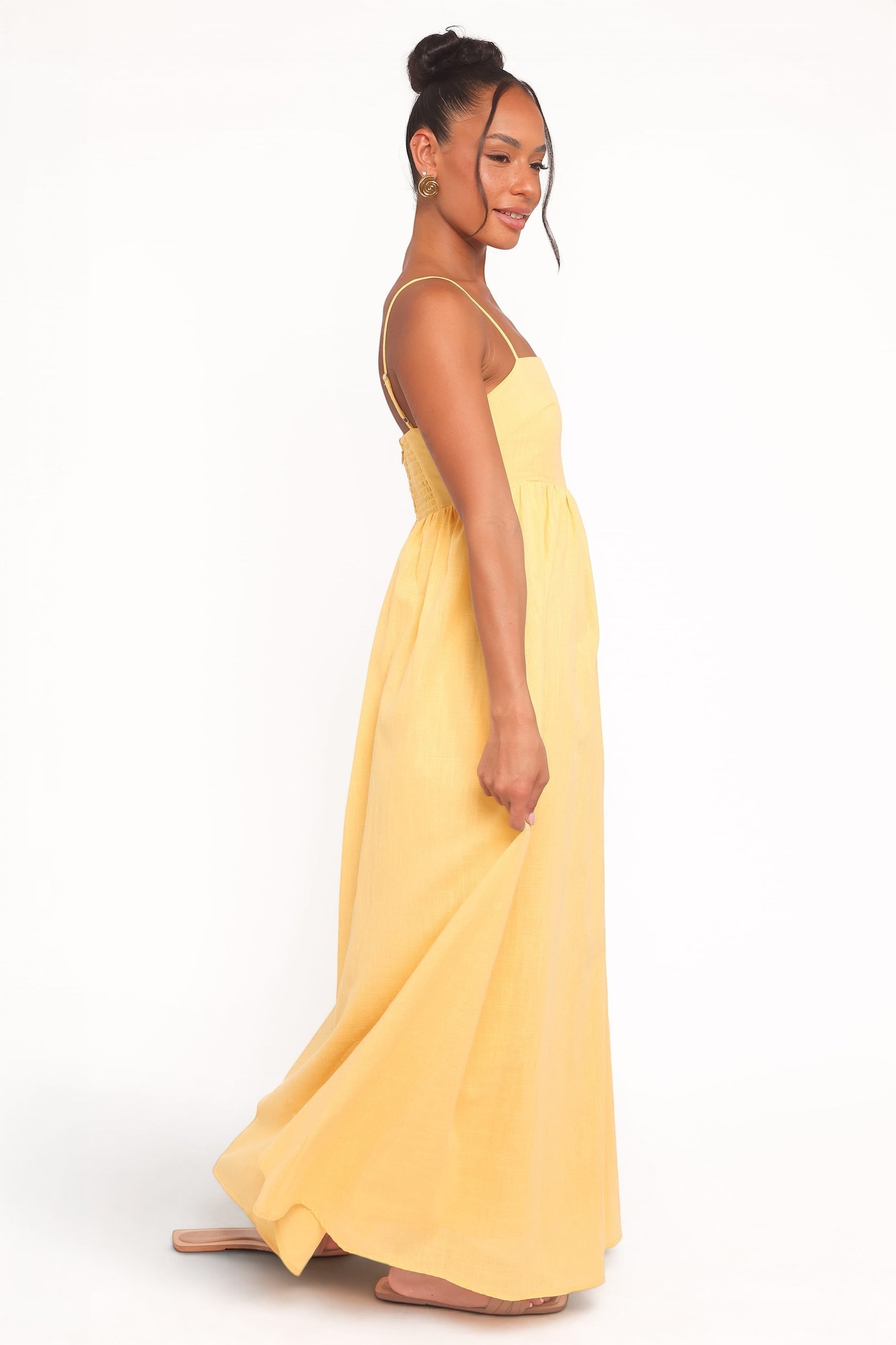 Robe de demoiselle d'honneur longue – Mangue - vue 4 - Valerelle