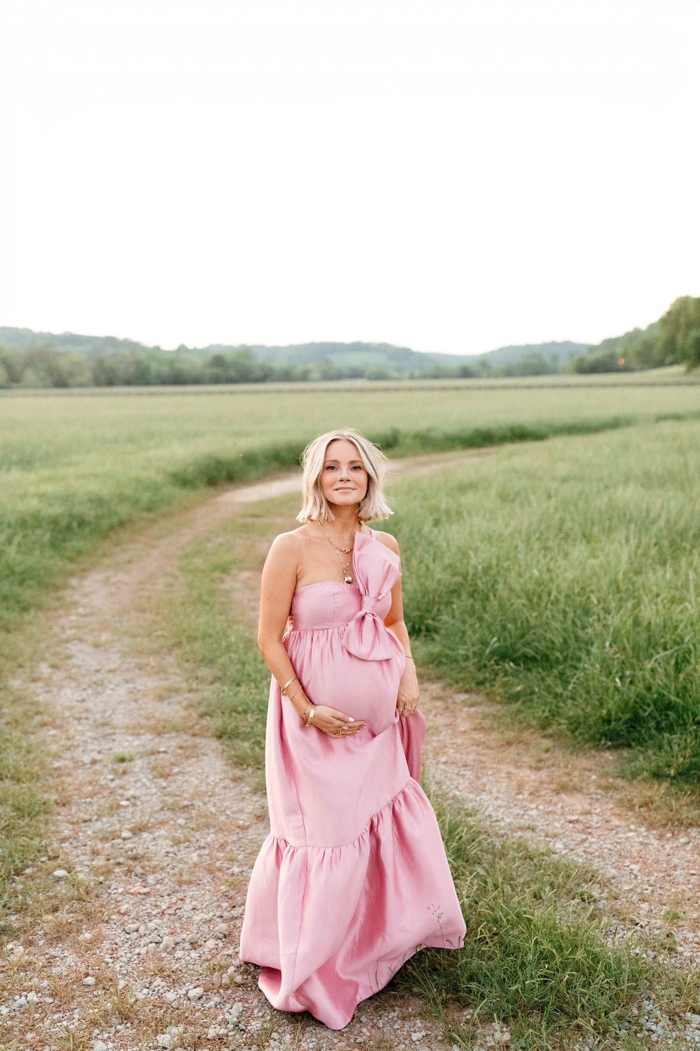 Robe de demoiselle d'honneur longue à nœud – Vieux rose - Valerelle