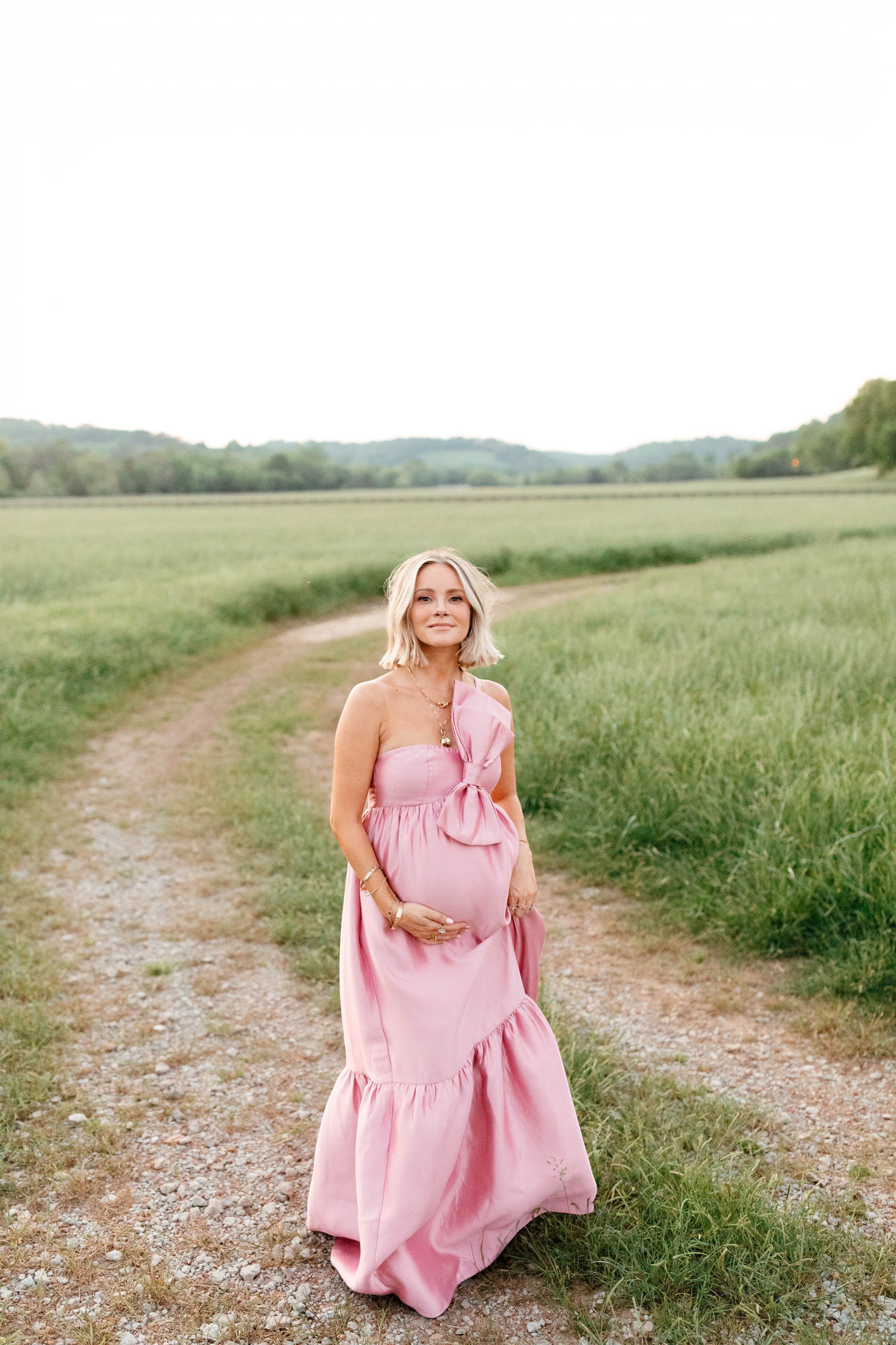 Robe de demoiselle d'honneur longue à nœud – Vieux rose - Valerelle