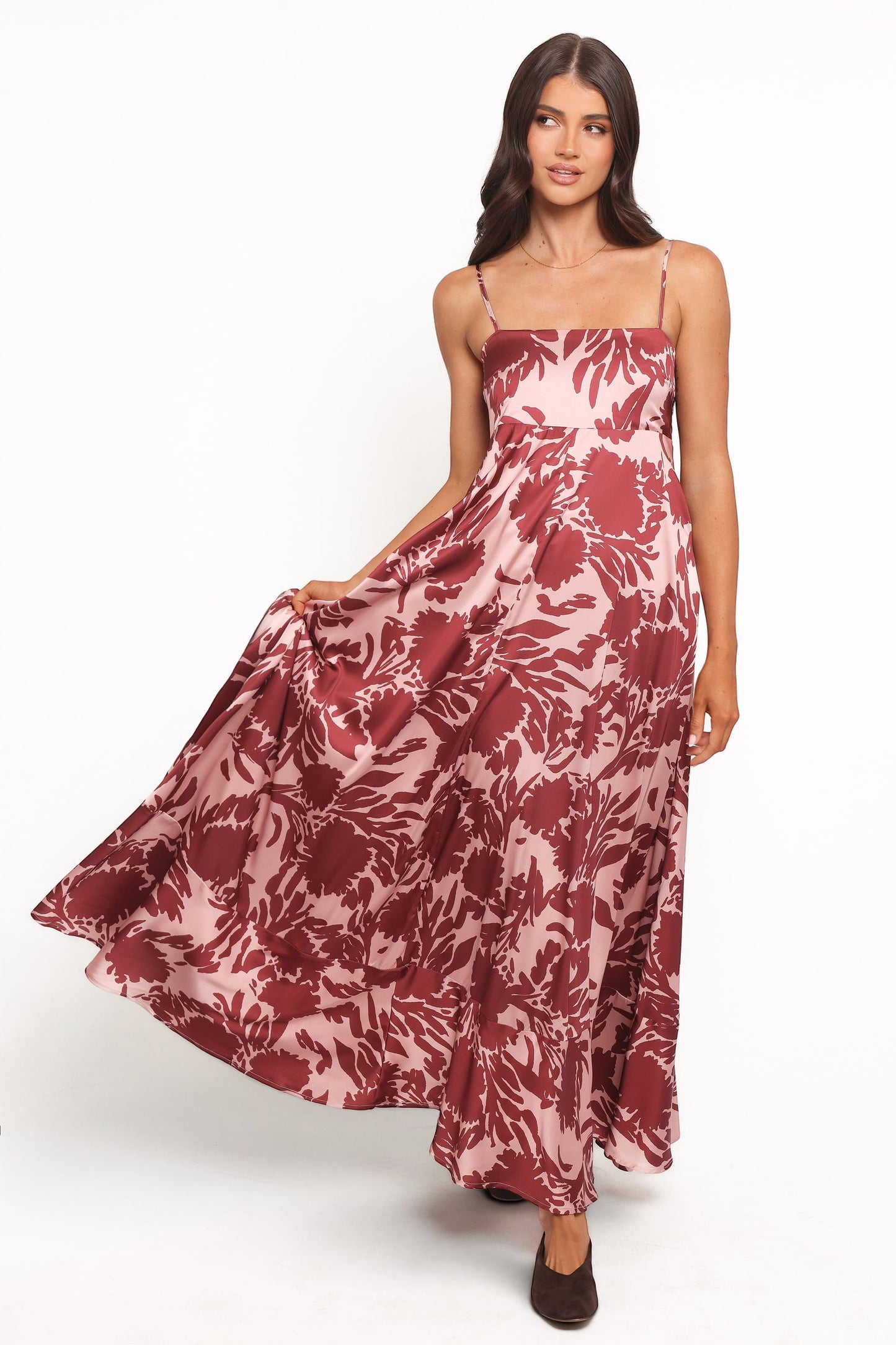 Robe de demoiselle d'honneur longue – Bordeaux - vue 2 - Valerelle