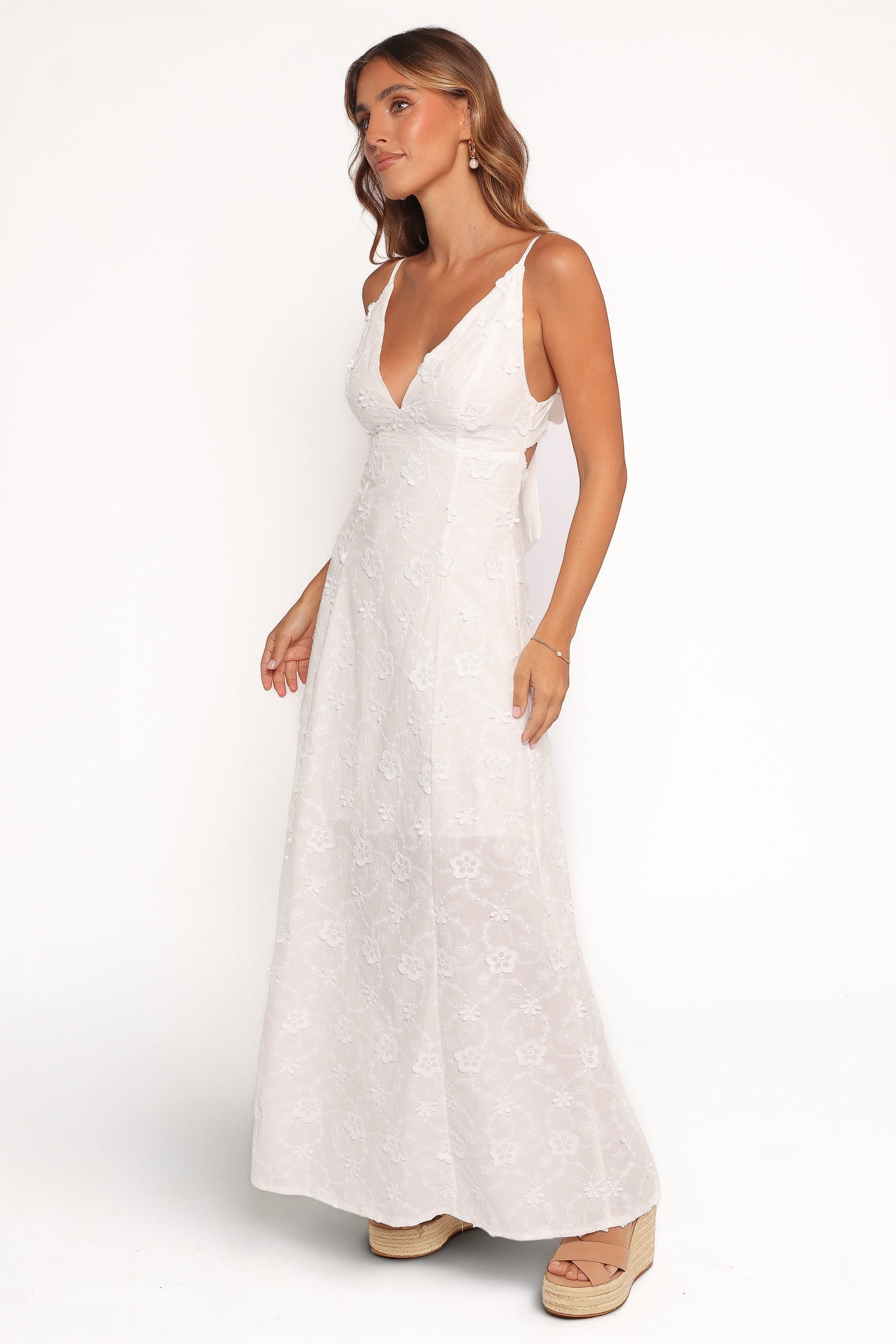 Robe de demoiselle d'honneur longue – Blanc - vue 4 - Valerelle