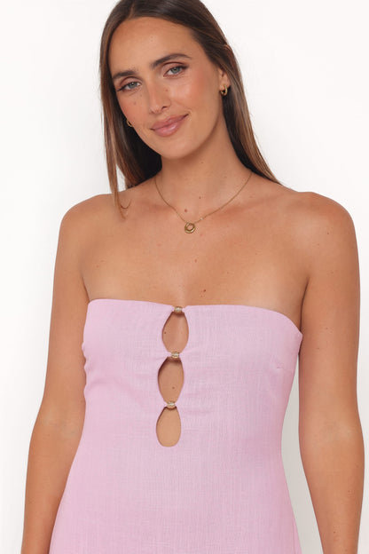 Robe de demoiselle d'honneur longue bustier – Lavande - vue 2 - Valerelle