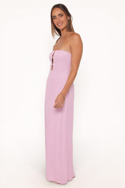 Robe de demoiselle d'honneur longue bustier – Lavande - vue 3 - Valerelle