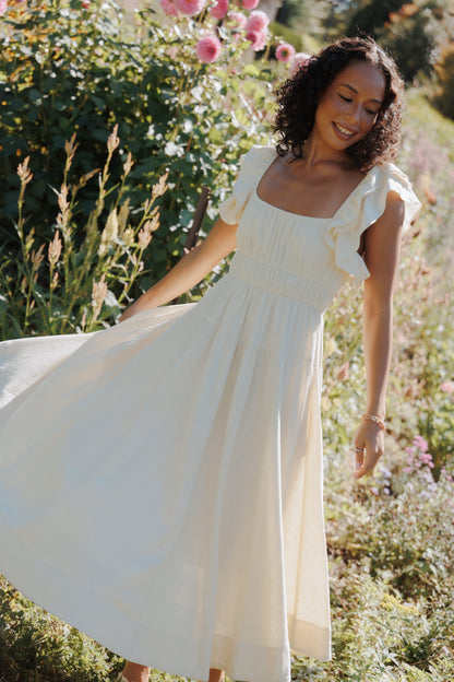 Robe d'invitée de mariage midi – Jaune - Valerelle