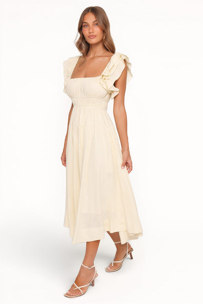 Robe d'invitée de mariage midi – Jaune - vue 4 - Valerelle