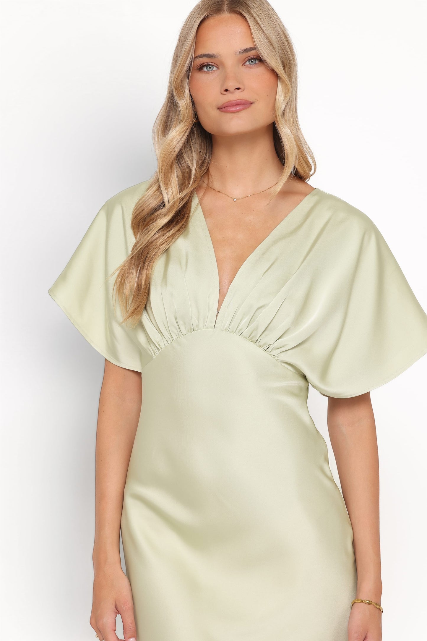 Robe d'invitée de mariage longue – Vert sauge - vue 3 - Valerelle