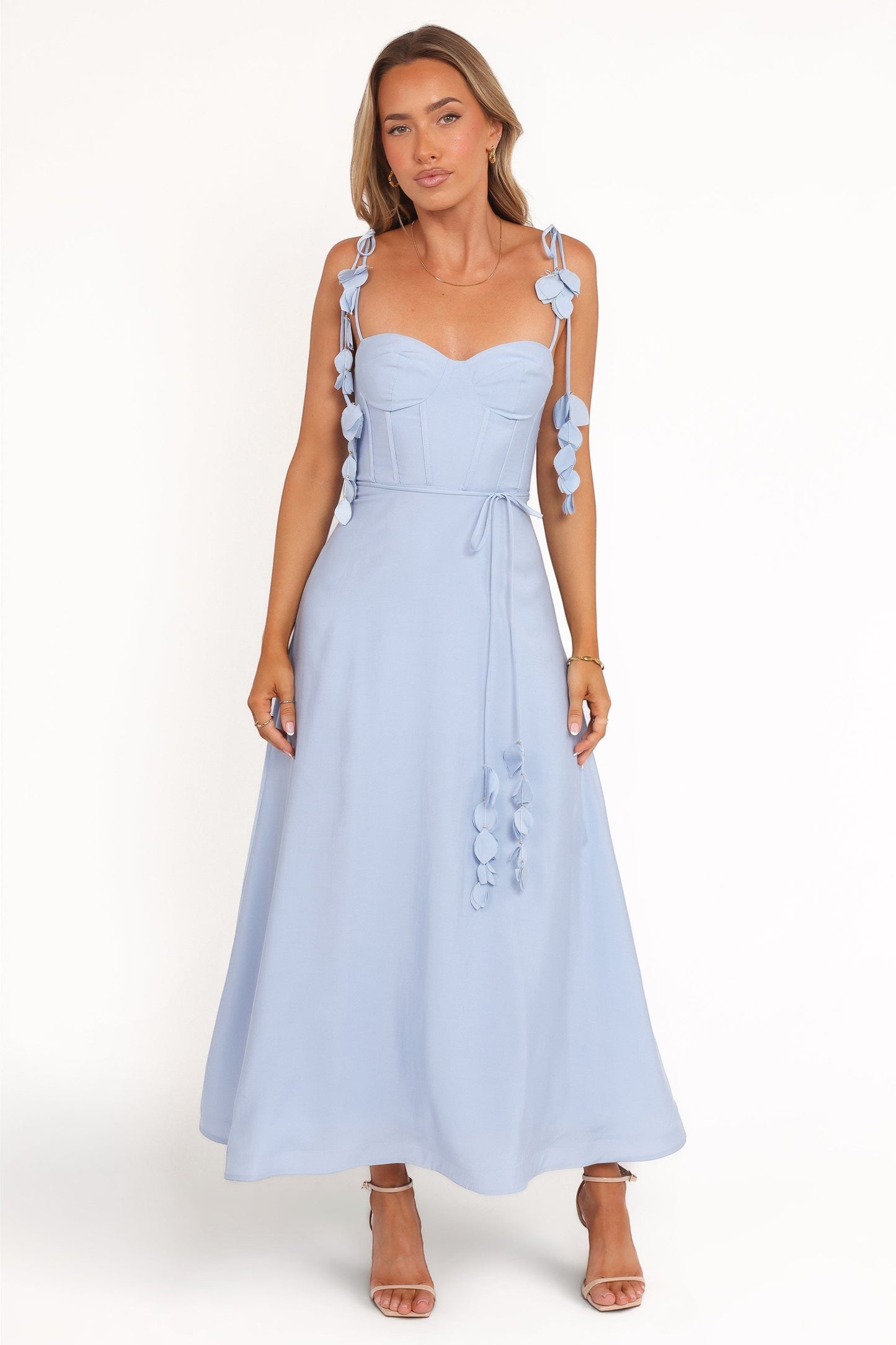 Robe d'invitée de mariage midi – Bleu - vue 2 - Valerelle