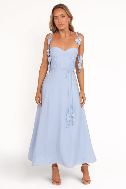 Robe d'invitée de mariage midi – Bleu - vue 2 - Valerelle