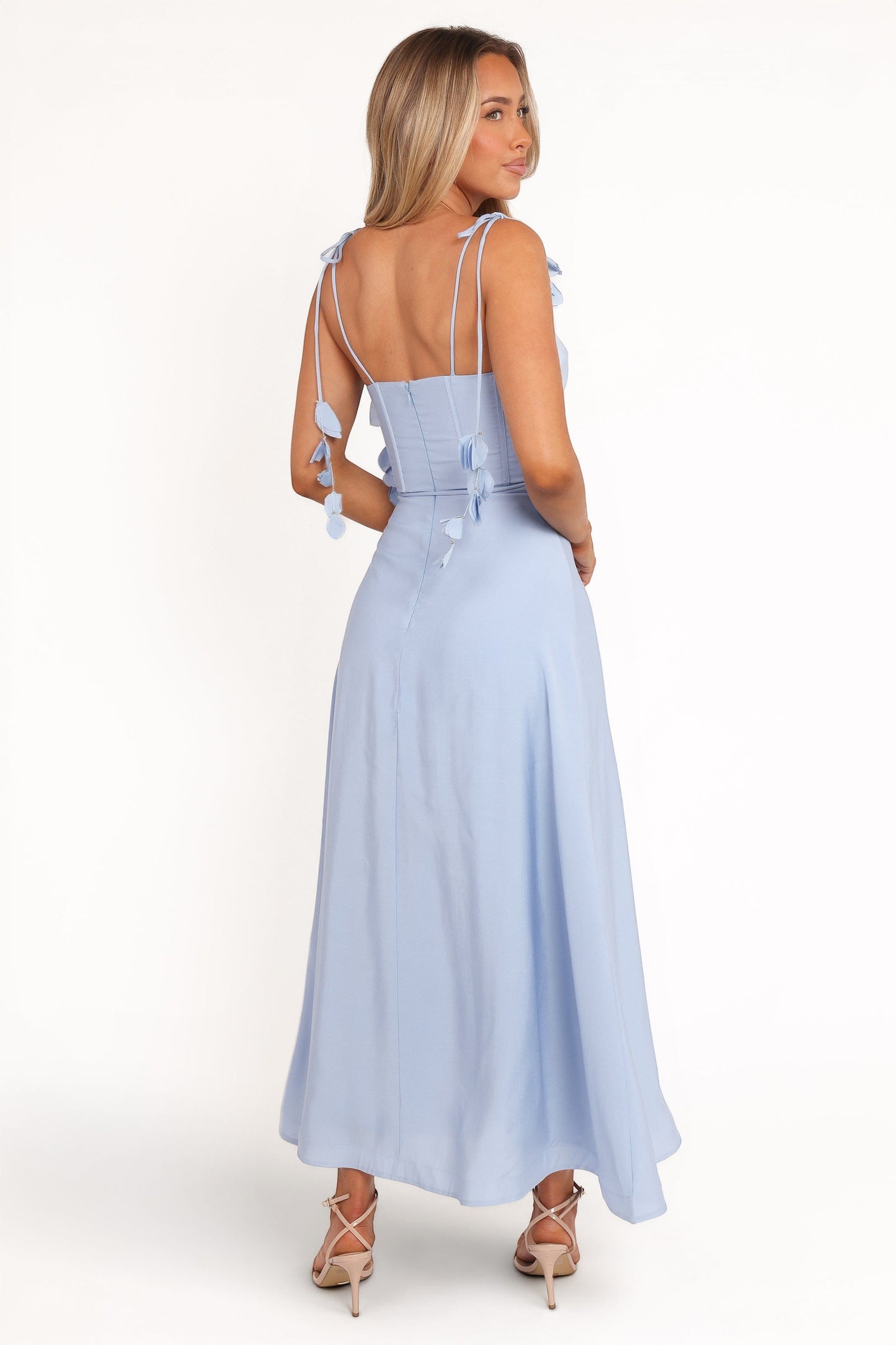 Robe d'invitée de mariage midi – Bleu - vue 3 - Valerelle