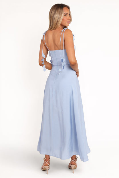 Robe d'invitée de mariage midi – Bleu - vue 3 - Valerelle