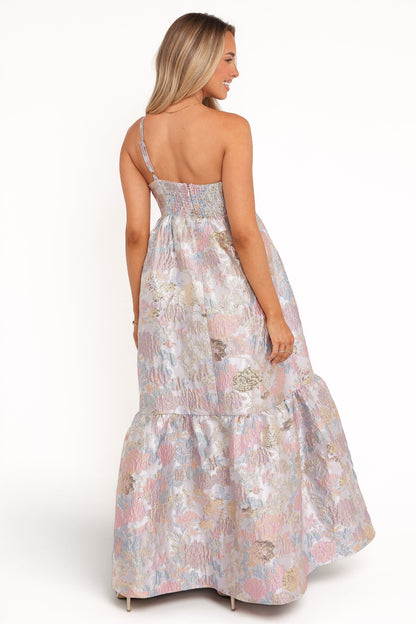 Robe d'invitée de mariage longue à nœud nœud devant – Imprimé floral - vue 4 - Valerelle
