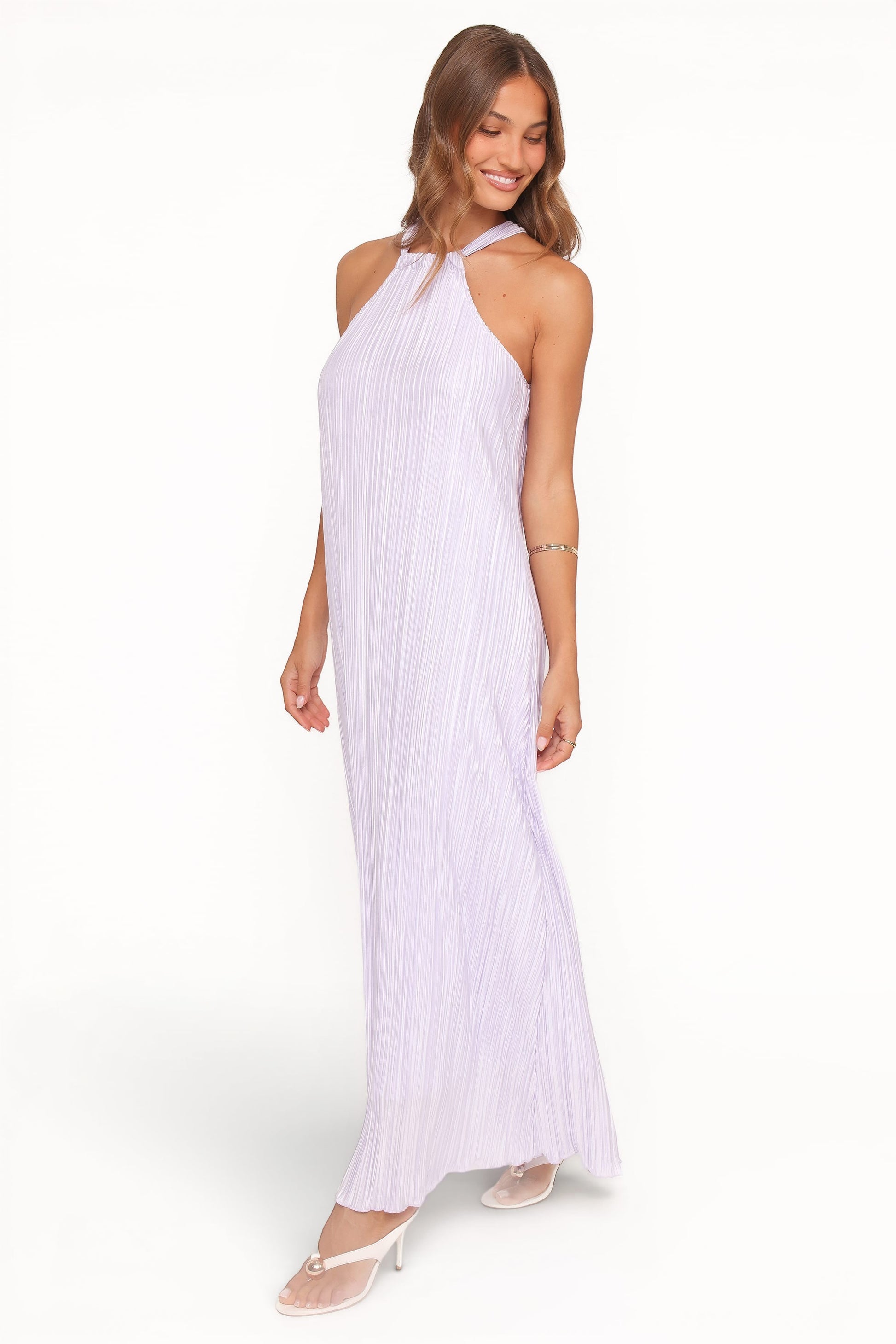 Robe d'invitée de mariage longue col licou – Lavande - vue 4 - Valerelle