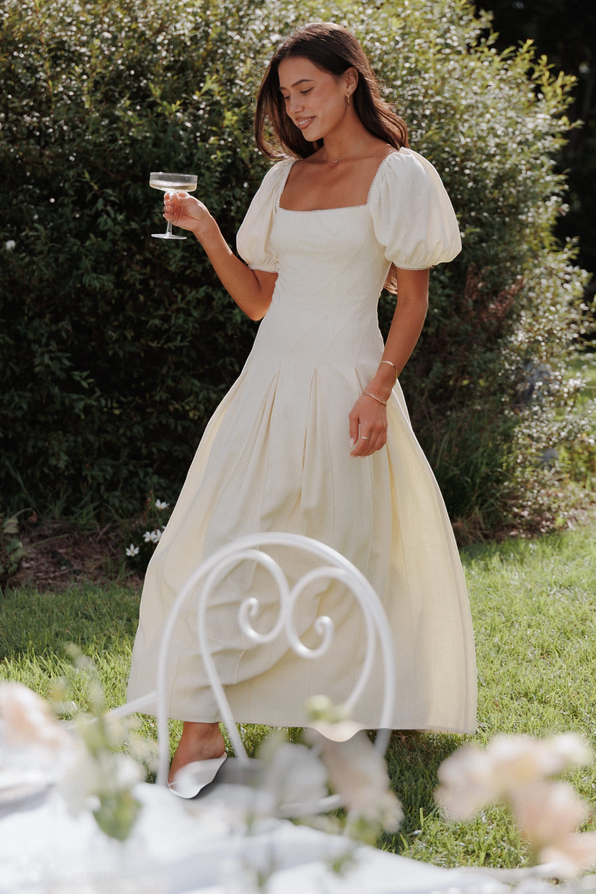 Robe d'invitée de mariage longue – Jaune - Valerelle
