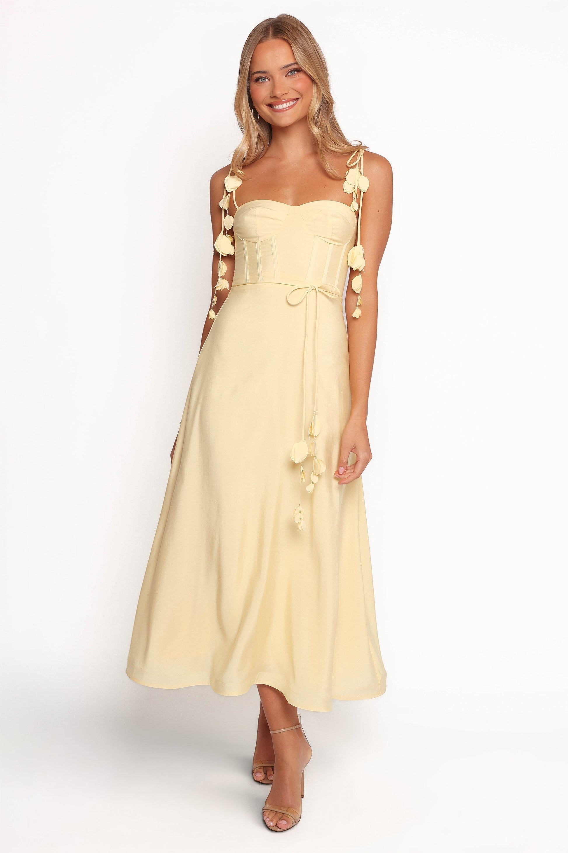 Robe d'invitée de mariage midi – Jaune - vue 2 - Valerelle