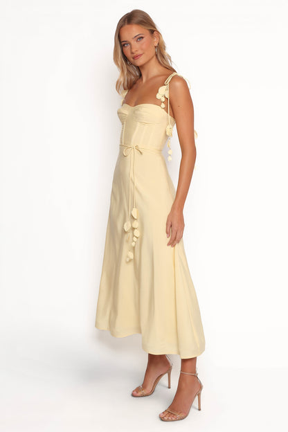 Robe d'invitée de mariage midi – Jaune - vue 4 - Valerelle