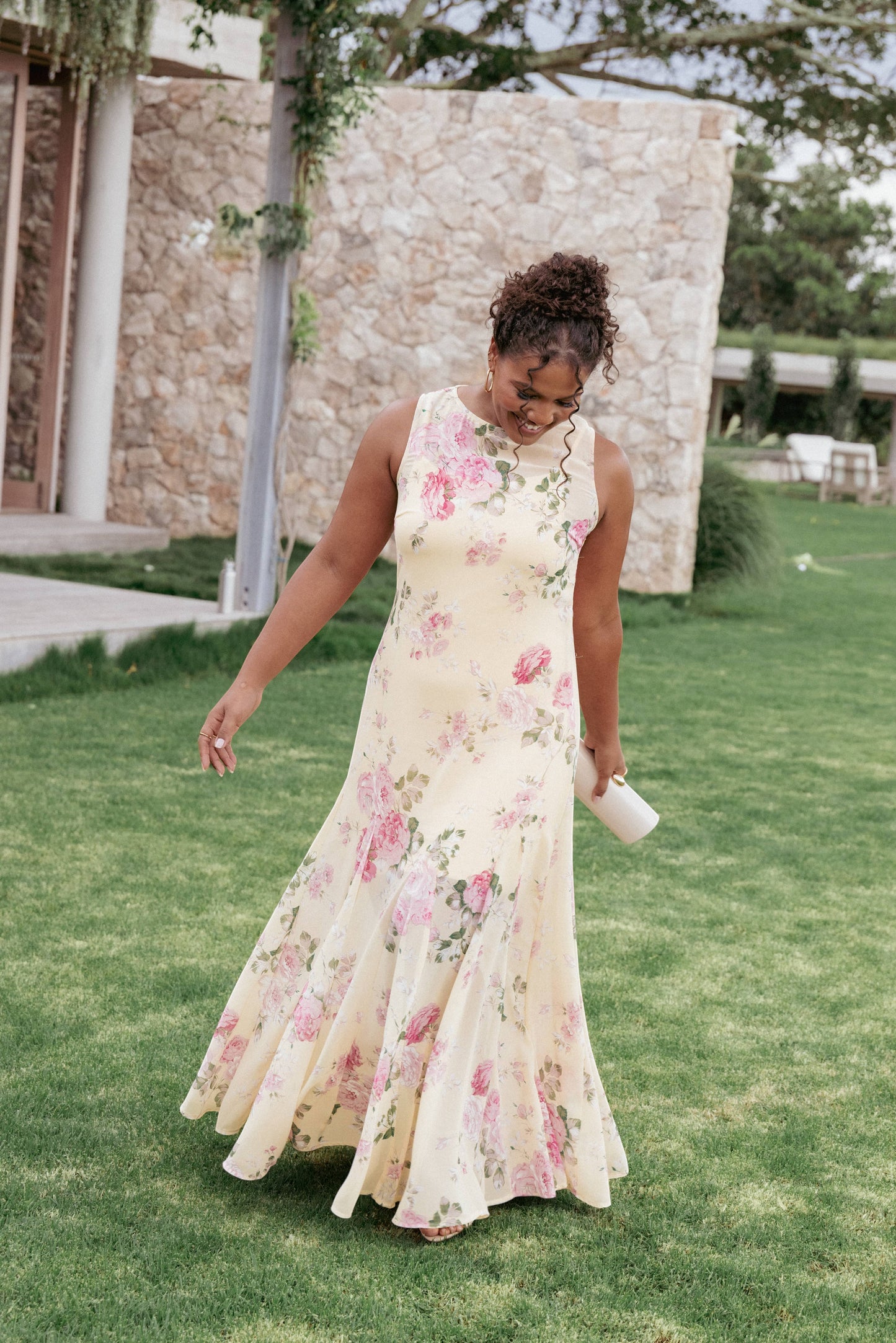 Robe d'invitée de mariage longue – Jaune - Valerelle