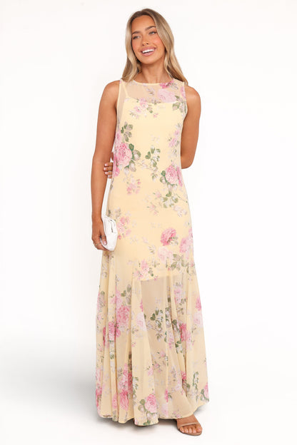 Robe d'invitée de mariage longue – Jaune - vue 3 - Valerelle