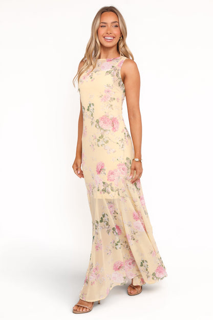 Robe d'invitée de mariage longue – Jaune - vue 4 - Valerelle