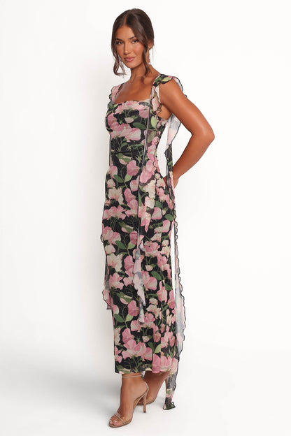 Robe d'invitée de mariage longue – Imprimé floral - vue 3 - Valerelle