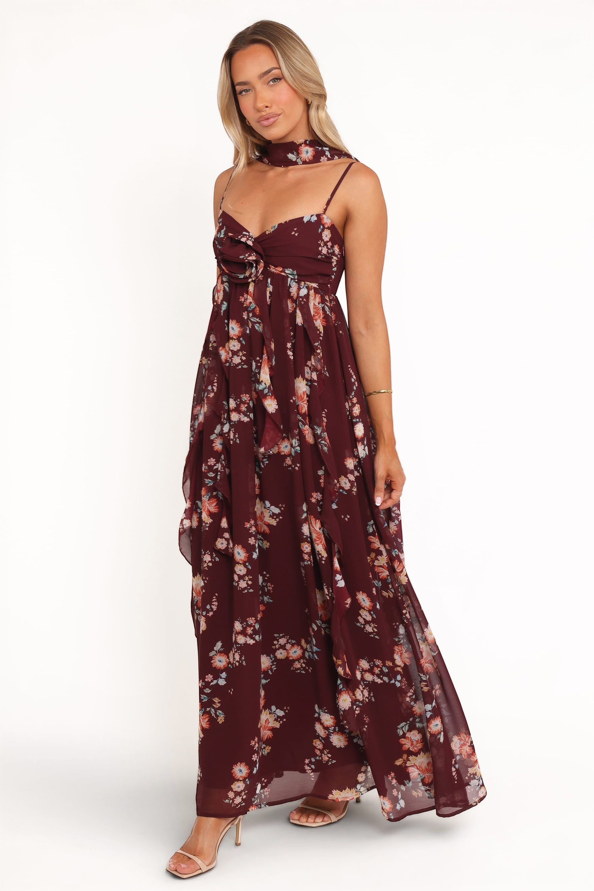 Robe de soirée longue – Imprimé floral - vue 4 - Valerelle