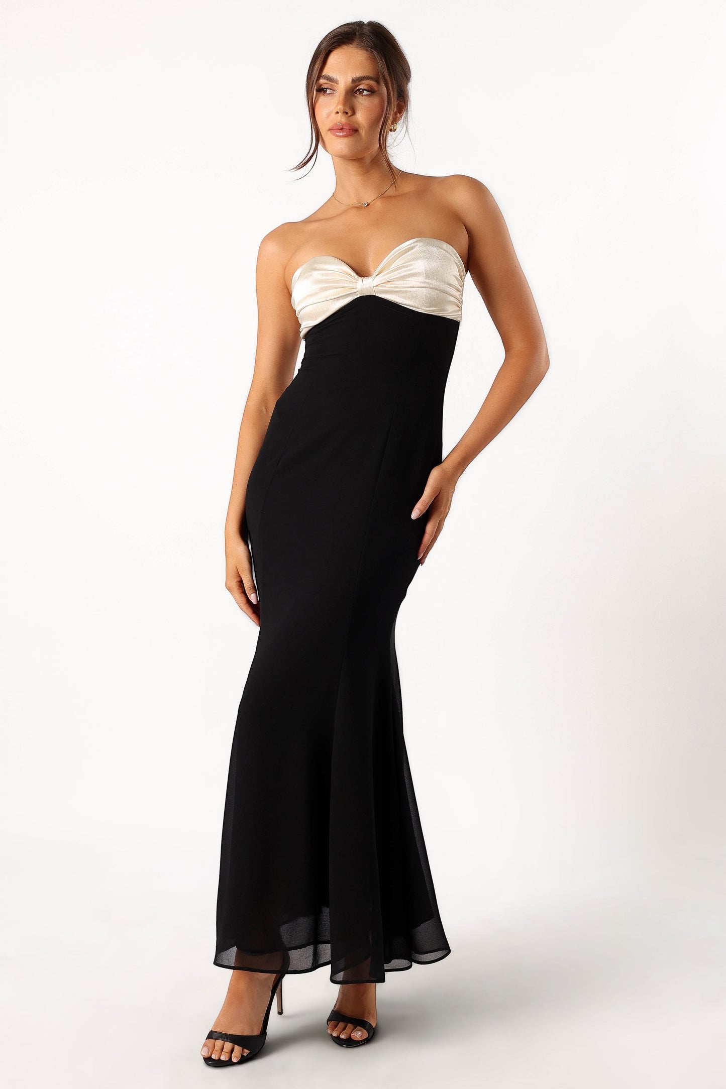 Robe de soirée longue bustier – Noir - vue 3 - Valerelle